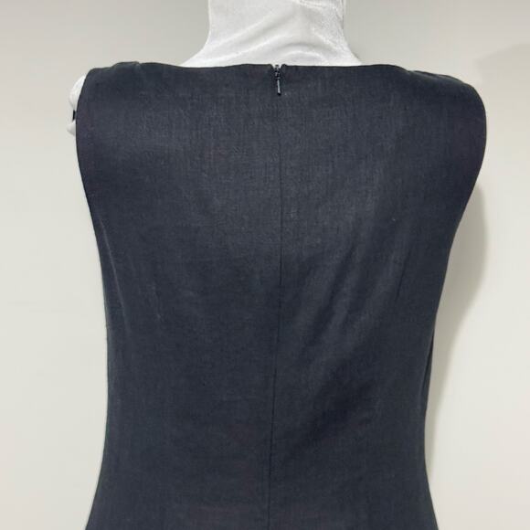 Nina Leonard LBD - Little Black Dress Linen Sheath Size 6 Sleeveless Career‎ - Picture 8 of 11